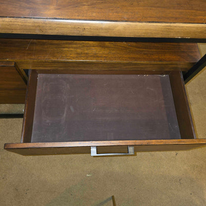 Walnut Finish & Metal Modern 4 Drawer Buffet