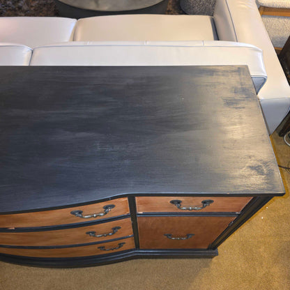 Black Painted & Oak 4 Drawer 2 Door Buffet