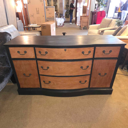 Black Painted & Oak 4 Drawer 2 Door Buffet