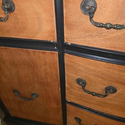 Black Painted & Oak 4 Drawer 2 Door Buffet