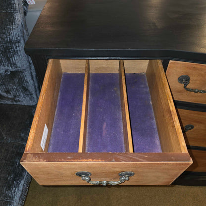 Black Painted & Oak 4 Drawer 2 Door Buffet