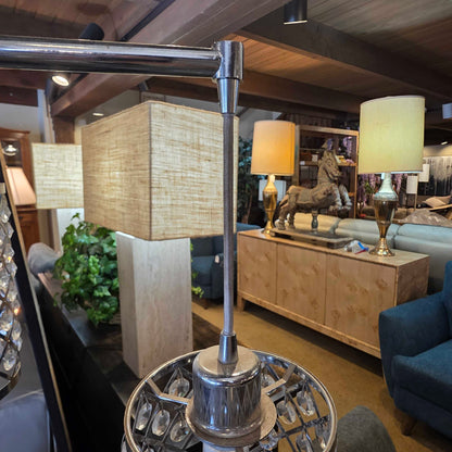 Chrome Triple Hanging Jeweled Floor Lamp