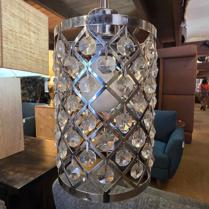 Chrome Triple Hanging Jeweled Floor Lamp