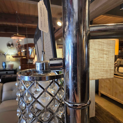 Chrome Triple Hanging Jeweled Floor Lamp