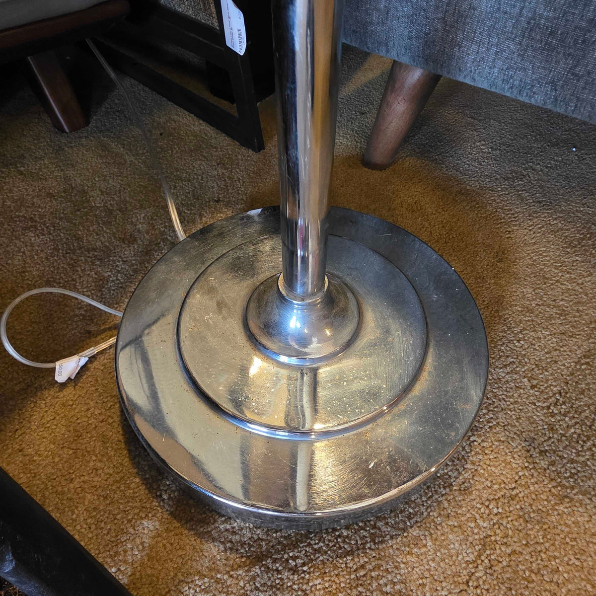 Chrome Triple Hanging Jeweled Floor Lamp