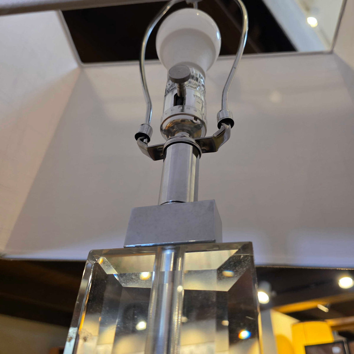 Triple Acrylic Square and Chrome Floor Lamp