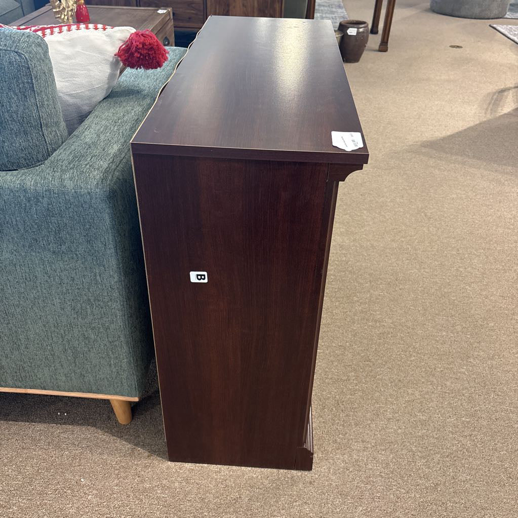 Low Dark Wood Shelf
