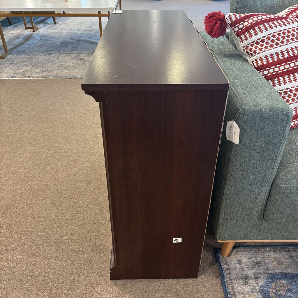 Low Dark Wood Shelf