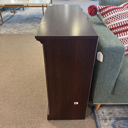 Low Dark Wood Shelf
