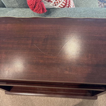 Low Dark Wood Shelf
