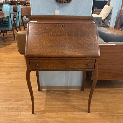 Vintage Solid Oak Secretary Desk