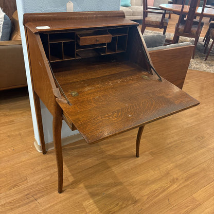 Vintage Solid Oak Secretary Desk
