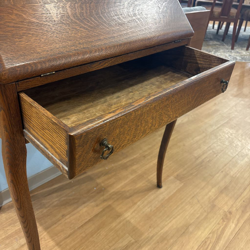 Vintage Solid Oak Secretary Desk