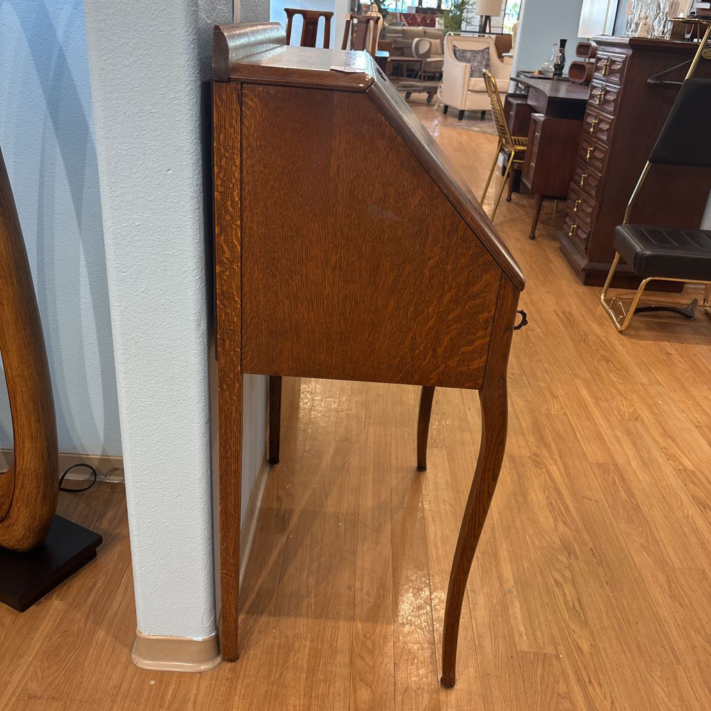 Vintage Solid Oak Secretary Desk