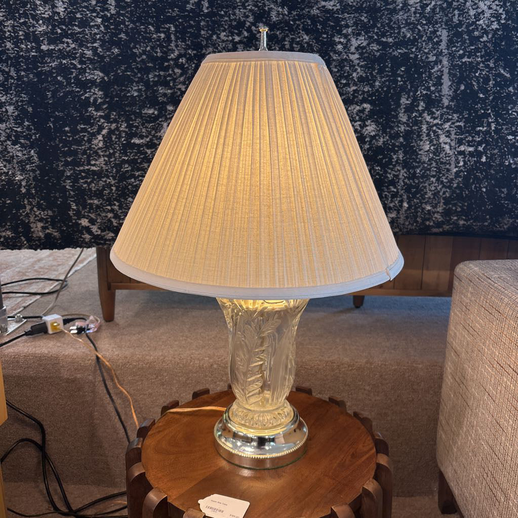 Crystal Lamp w/Brass Base