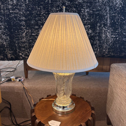 Crystal Lamp w/Brass Base
