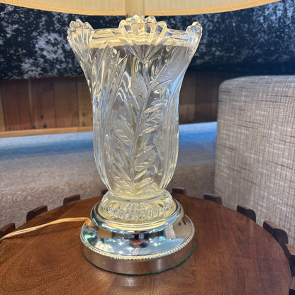 Crystal Lamp w/Brass Base