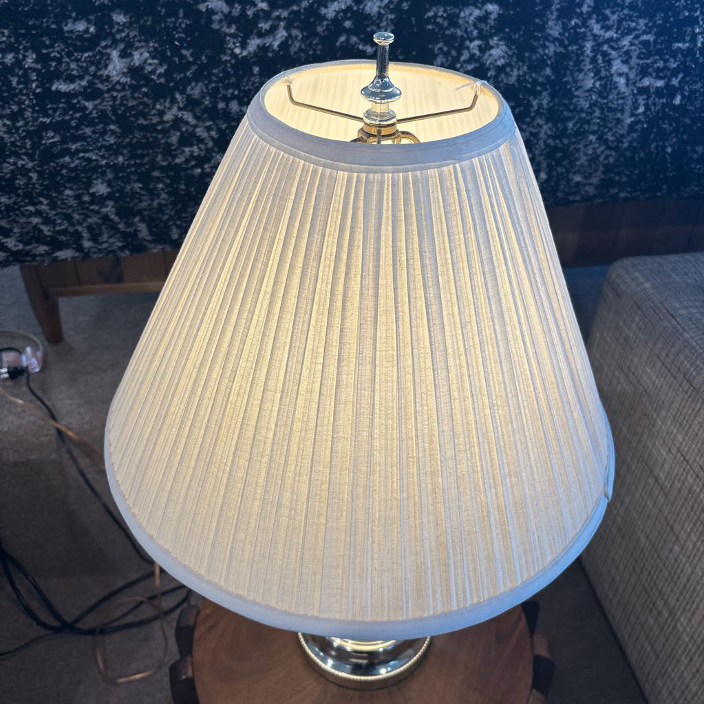 Crystal Lamp w/Brass Base