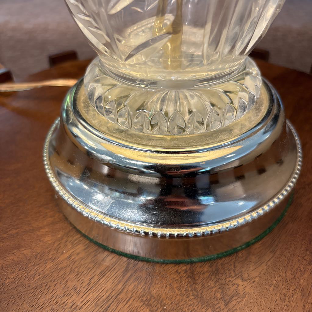 Crystal Lamp w/Brass Base