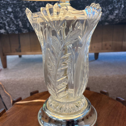 Crystal Lamp w/Brass Base