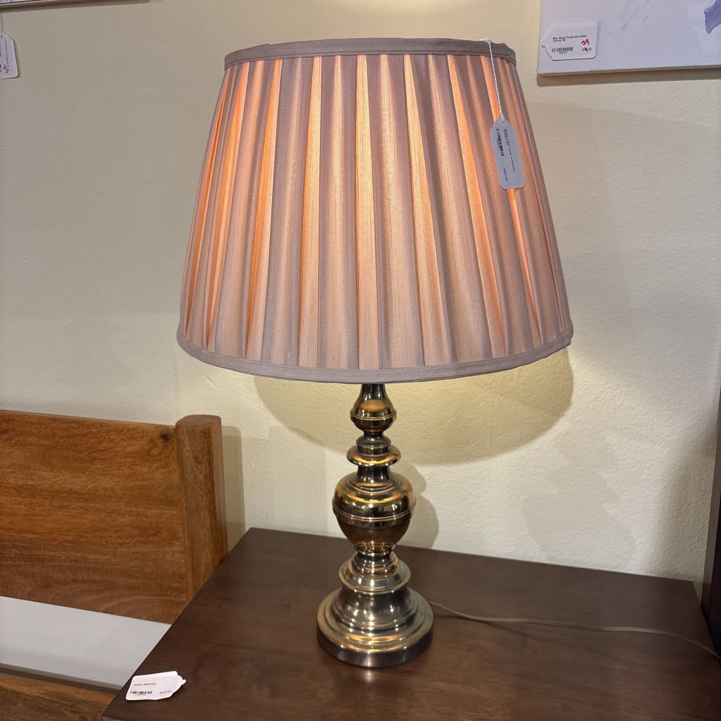 Brass Stifel Lamp w/Pleated Shades