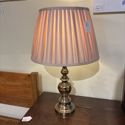 Brass Stifel Lamp w/Pleated Shades