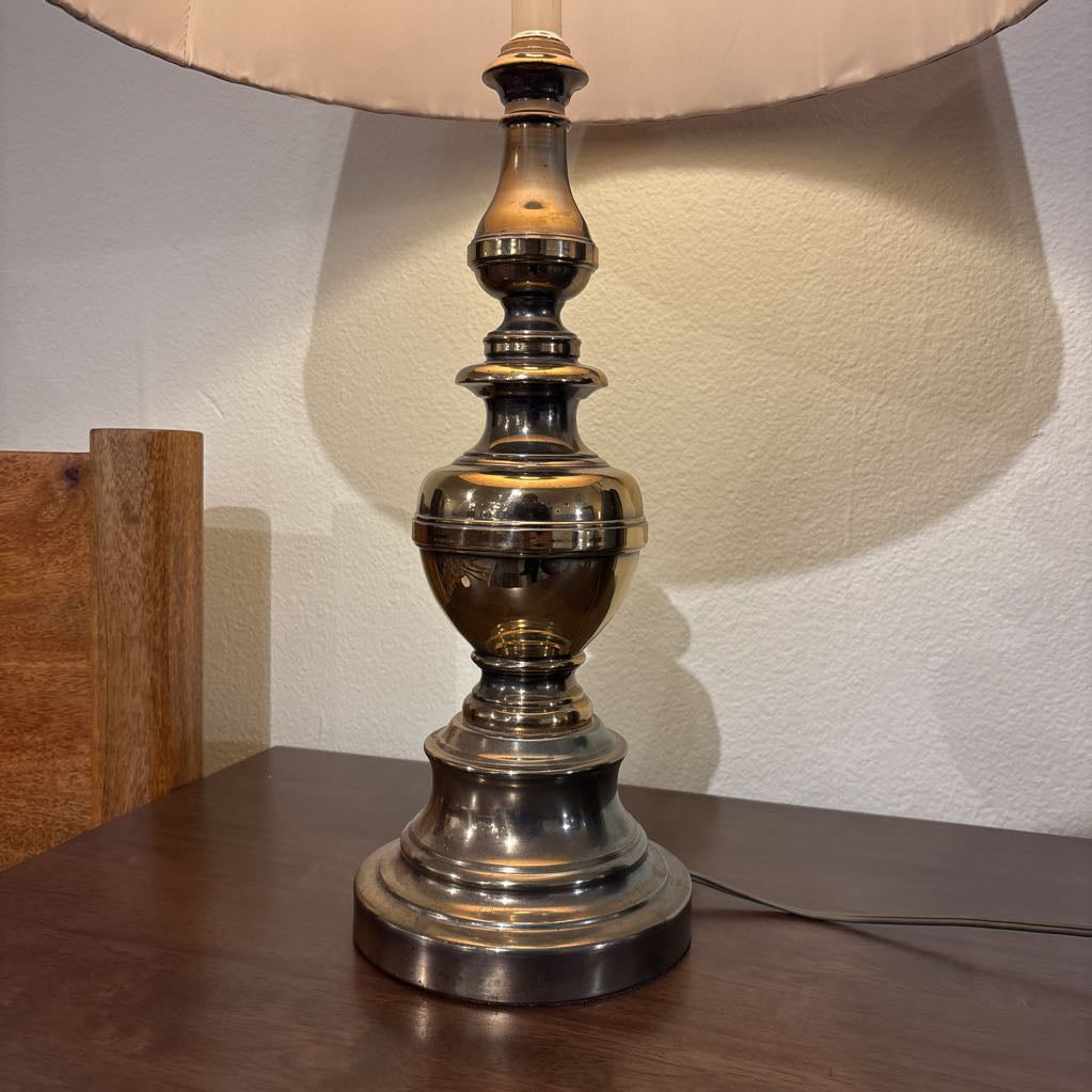 Brass Stifel Lamp w/Pleated Shades