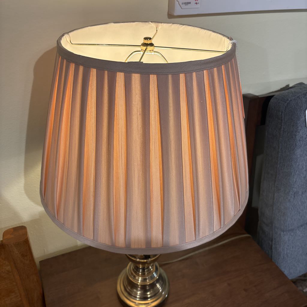 Brass Stifel Lamp w/Pleated Shades