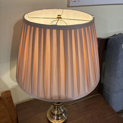 Brass Stifel Lamp w/Pleated Shades