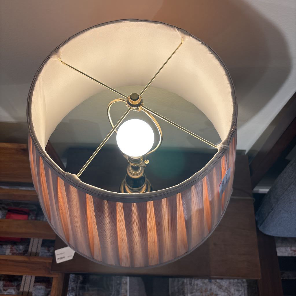 Brass Stifel Lamp w/Pleated Shades