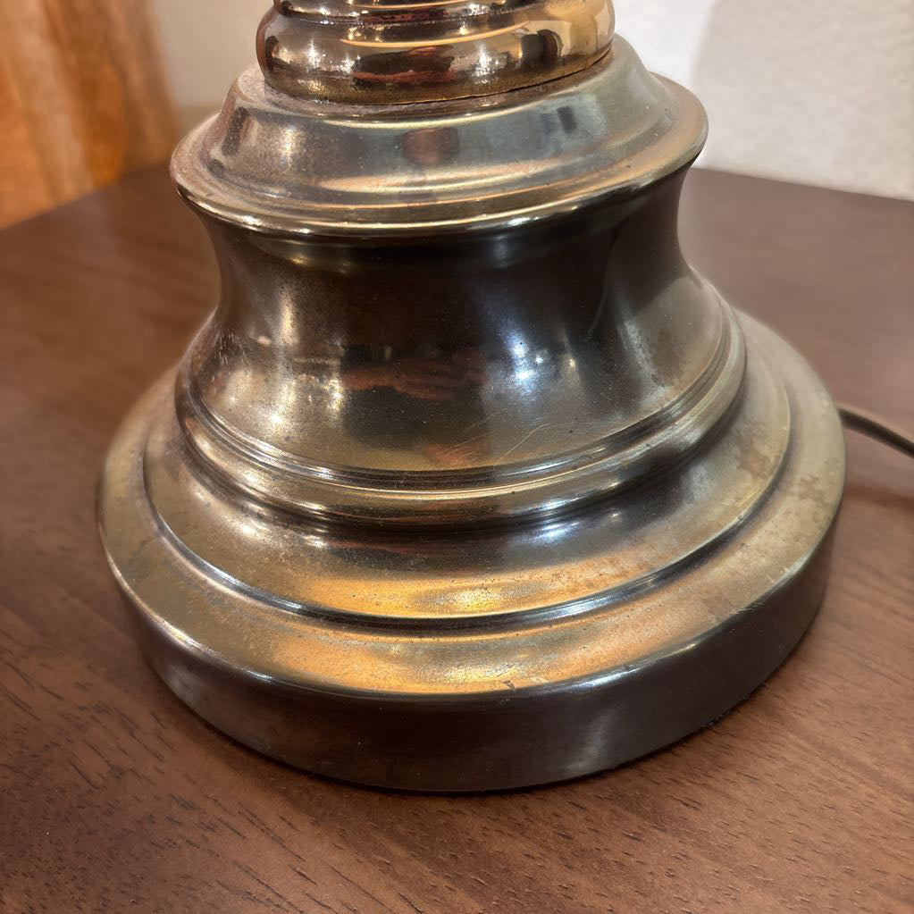 Brass Stifel Lamp w/Pleated Shades