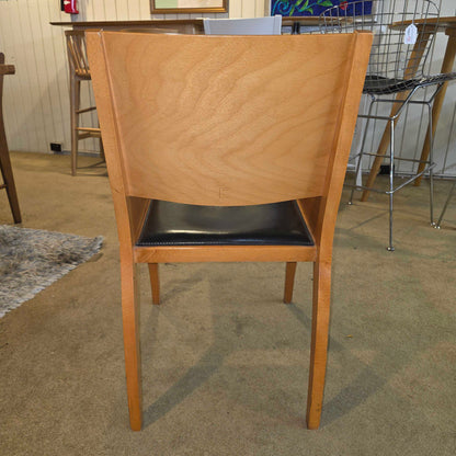 Matthew Hilton XO 1980's Post Modern Dining Chair with black Leather Seats SET OF 4