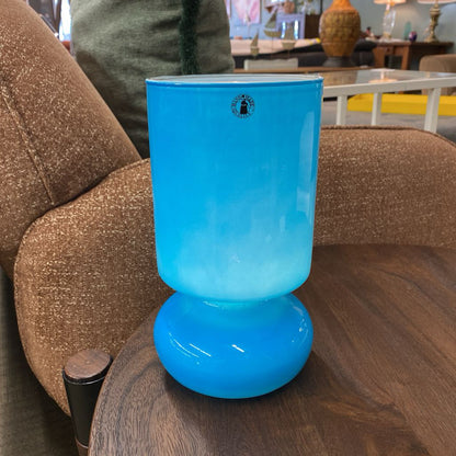 Vintage IKEA LYKTA Blue Glass Lamp