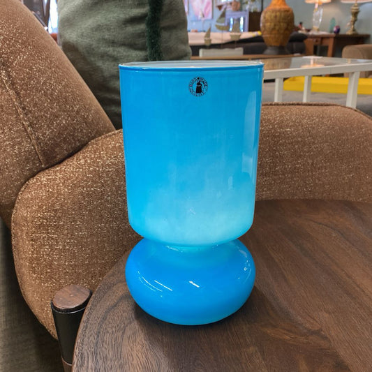 Vintage IKEA LYKTA Blue Glass Lamp