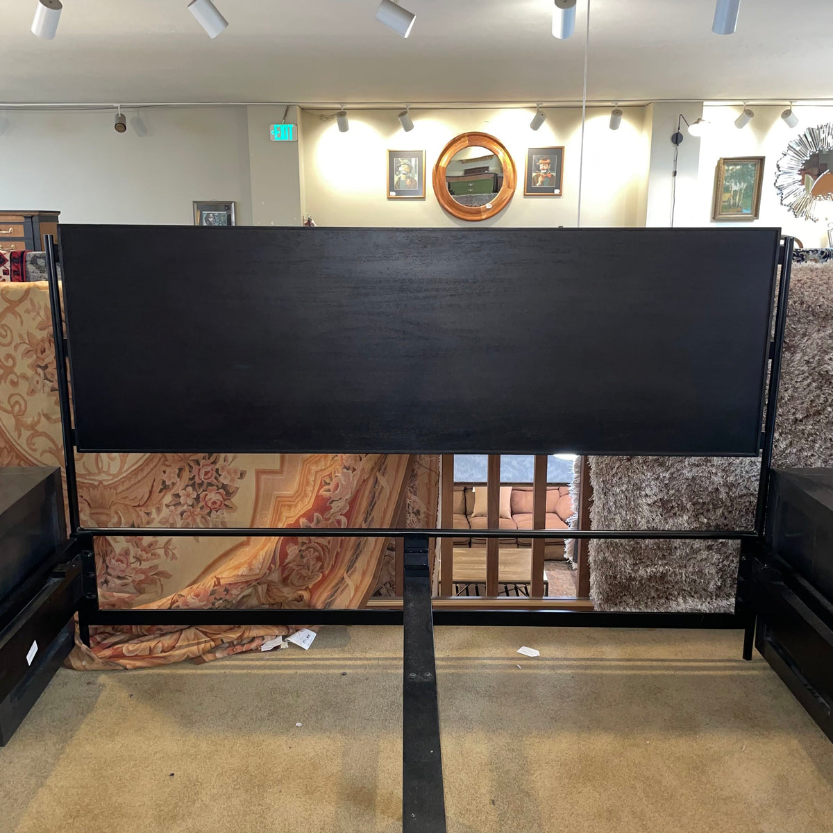 Pottery Barn Warren Black Wood & Metal King Platform Bed C BED FRAMES