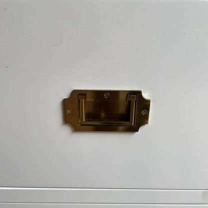 Pottery Barn White Lacquer with Gold Hardware 7 Drawer Lowboy