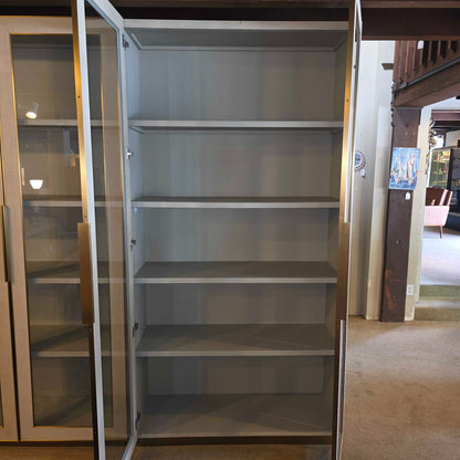 RH Shagreen Cream & Brass Glass Door Cabinet