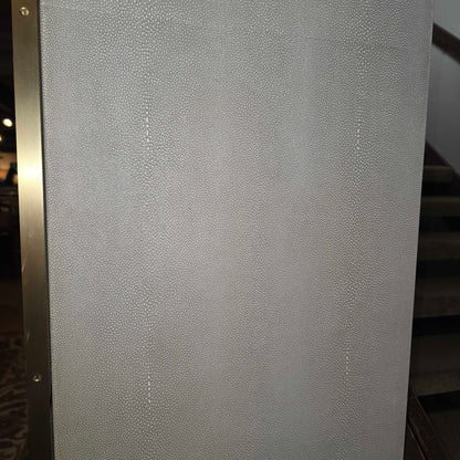 RH Shagreen Cream & Brass Glass Door Cabinet