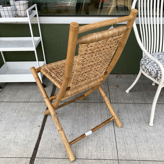Woven Seagrass Bamboo Folding Chair