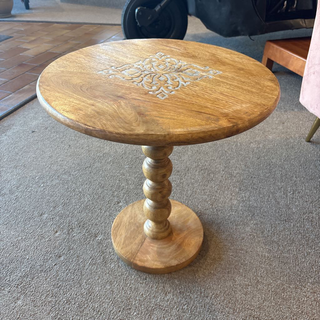 Solid Wood Round Side Table