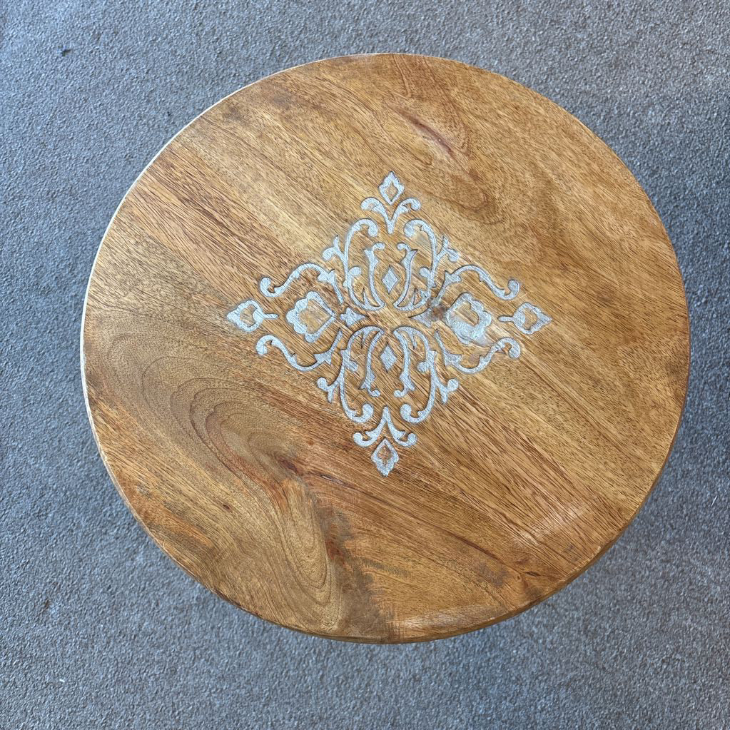 Solid Wood Round Side Table