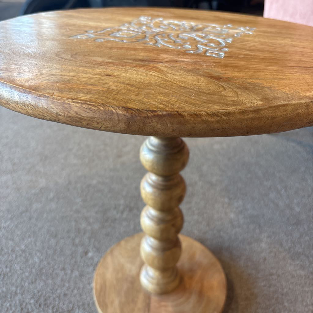 Solid Wood Round Side Table