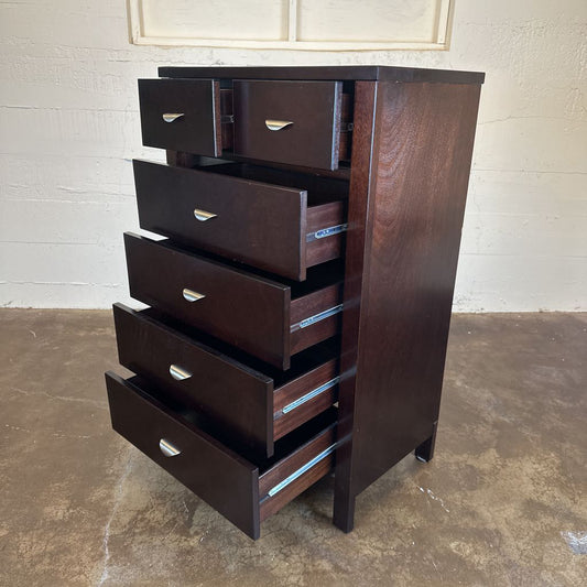 Dark Wood 6 Drawer Dresser