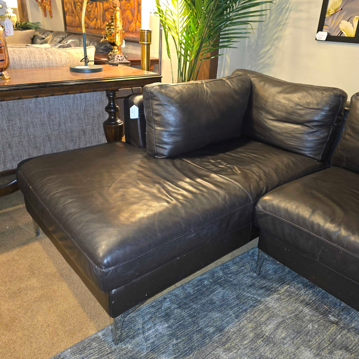 DWR American Leather Albert Black Sectional