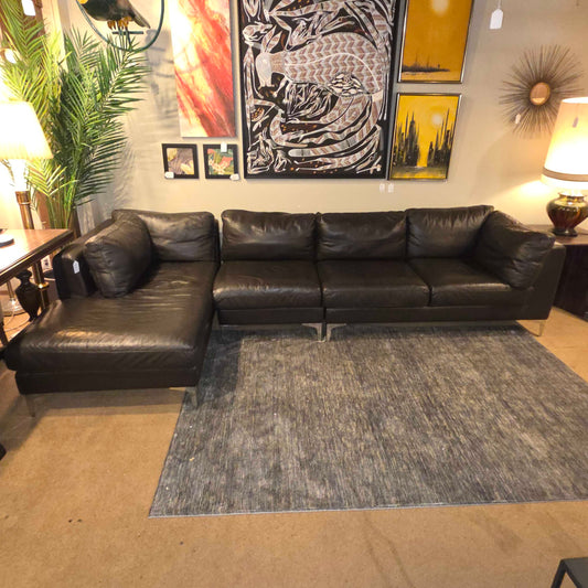 DWR American Leather Albert Black Sectional