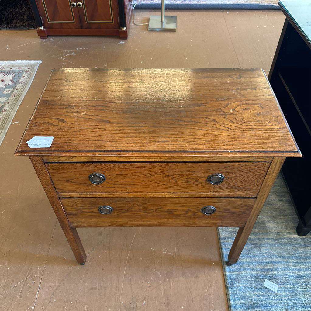 Oak 2 Drawer Accent Chest