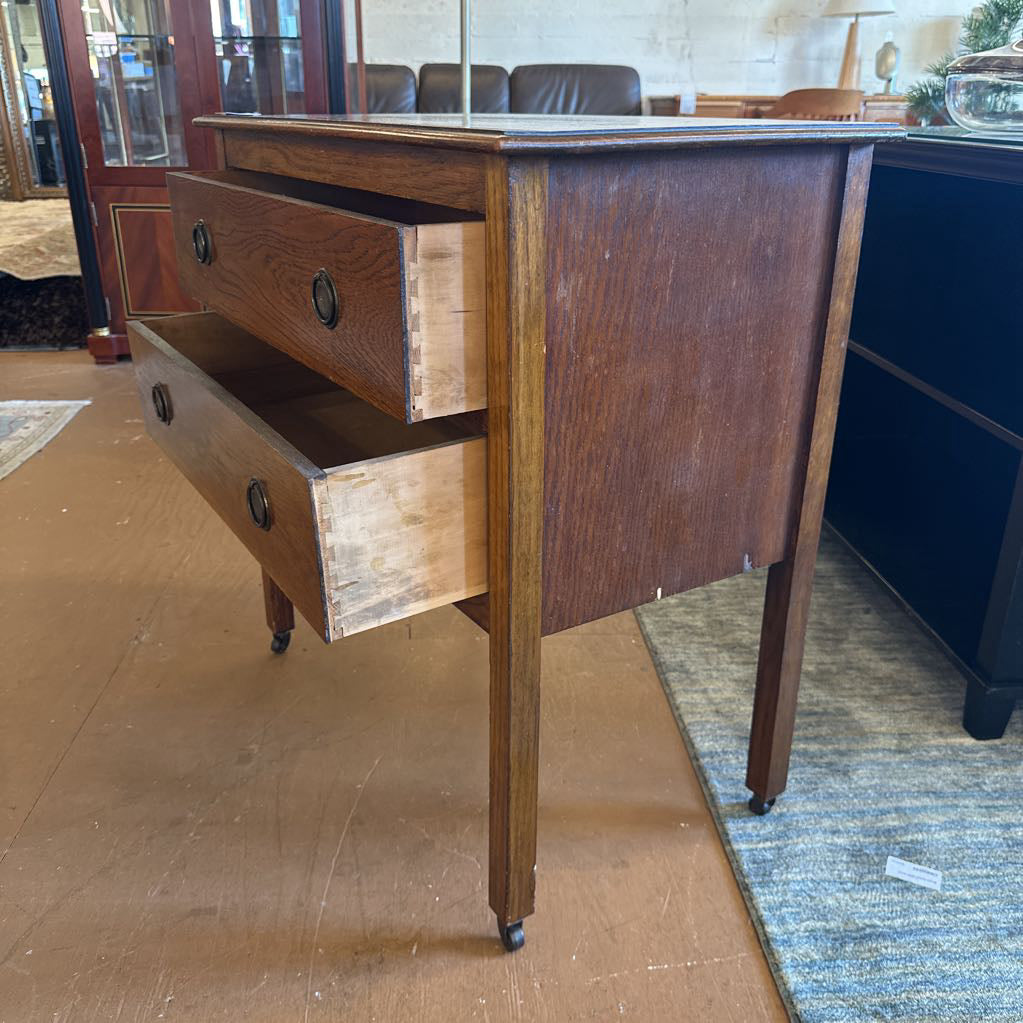 Oak 2 Drawer Accent Chest