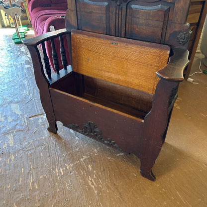 Antique Victorian Style Dark Wood Hall Tree