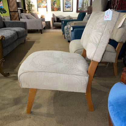 Cream Floral Patterned Accent Chair U ACCENT CHAIRS