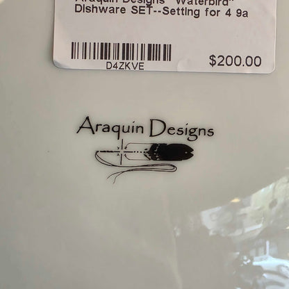 Araquin Designs "Waterbird" Dishware SET--Setting for 4